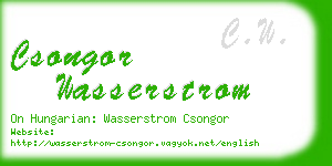 csongor wasserstrom business card